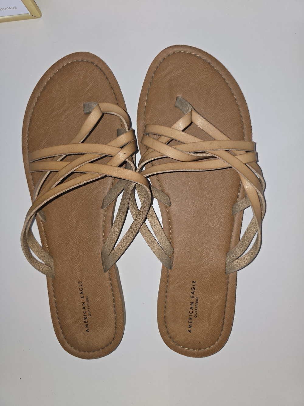 American Eagle Outfitters Tan Braided Slide Sandals